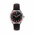 Breil Mate EW0620 Men's Quartz Watch - 37mm Black Dial with Red Accents, Black Leather Strap