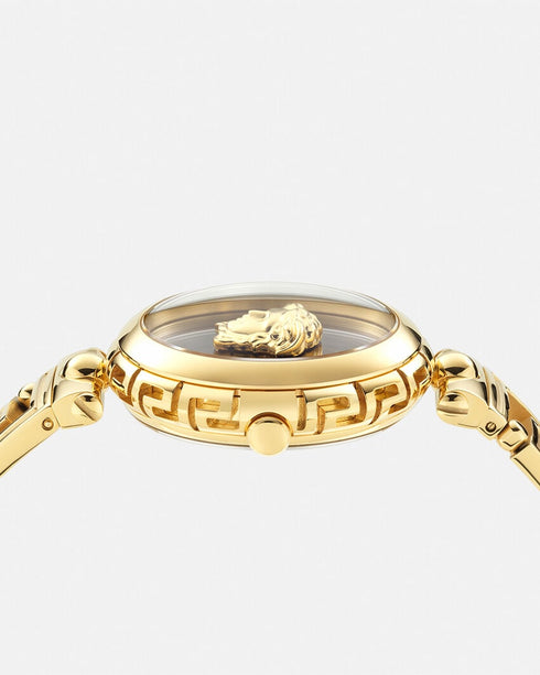 Versace Medusa Jewel VE0B00525 Women’s Watch – Black Dial, Gold Bracelet 34 mm