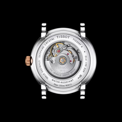 Tissot Carson Premium Automatic Lady T122.207.22.031.01 Orologio da donna, quadrante argento, bracciale in acciaio inossidabile bicolore