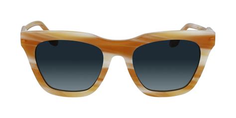 Victoria Beckham VB630S-774 Women's Sunglasses – Honey Horn Frame, Gradient Blue Lenses, 53mm