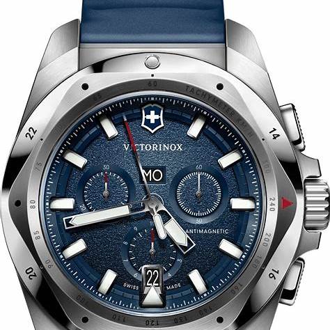 Victorinox I.N.O.X. Chrono Men's Watch V241984 – Blue Dial, Blue Rubber Strap