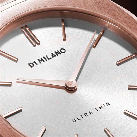 D1 Milano Ultra Thin Rose Cloud UTBL09 Women's Watch - Rose Gold Stainless Steel, White Dial, 34mm