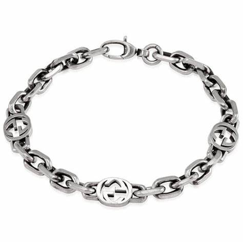 Gucci Interlocking G Sterling Silver Bracelet - Size 18cm