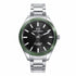 Mark Maddox HM1005-57 Orologio analogico da uomo - Bracciale in acciaio, quadrante nero, lunetta verde