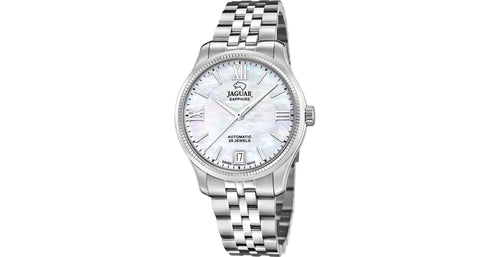 Jaguar Classic Automatic J1000/1 Damenuhr - Edelstahlgehäuse, Perlmutt-Zifferblatt, Saphirglas