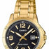 Casio LTP-V004G-1BUDF Damen Goldfarbene Analoguhr – Schwarzes Zifferblatt