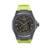 D1 Milano Skeleton Rubber Slice Lime D1-SKRJ15 Orologio da uomo - Acciaio inossidabile color canna di fucile, cinturino in gomma color lime, 41,5mm