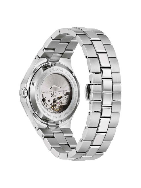 Bulova 96B462 Men's Automatic Watch – Light Blue Dial, 40mm Steel Case, Sapphire Crystal