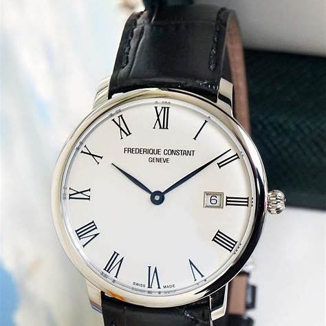 Frederique Constant Slimline Automatic FC-306MR4S6 – Silver Dial, Stainless Steel Case, Black Leather Strap