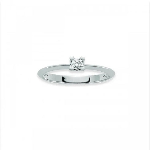 Miluna LID3265-010G7 Women's Solitaire Ring - 18K White Gold with 0.10ct Diamond