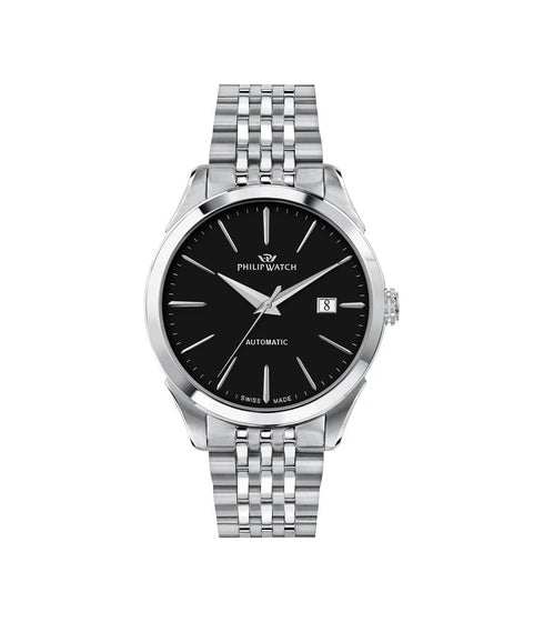PHILIP WATCHPhilip Watch Roma R8223217001 Men's Automatic Watch - Stainless Steel, Black DialWATCHESEcecile