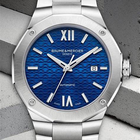 Baume & Mercier Riviera 10620 Orologio automatico da uomo - Quadrante blu, bracciale in acciaio inossidabile