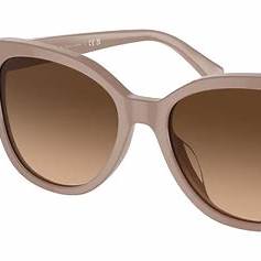 Ralph by Ralph Lauren RA 5305U Women's Sunglasses – Shiny Solid Beige Frame with Brown Gradient Lenses