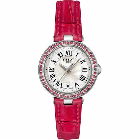 Tissot Bellissima Small Lady Women's Quartz Watch - Mother-of-Pearl Dial, Pink Leather Strap