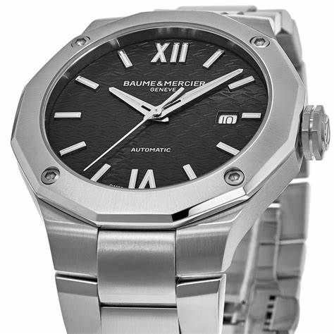 Baume & Mercier Riviera 10621 Orologio automatico da uomo - Quadrante nero, bracciale in acciaio inossidabile