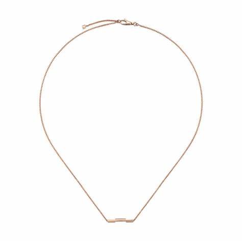 Gucci Link to Love 18ct Roségold Gravierte Bar Halskette - Modell YBB662108002