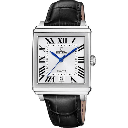 Festina F20681/1 Men’s “On the Square” Quartz Watch – Silver, 39 mm
