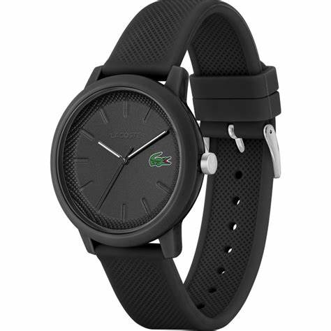 : Lacoste 2011171 Men's Watch - Black Silicone Strap, Black Dial, 42mm