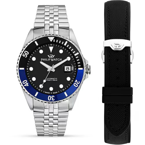 Philip Watch R8223597037 Caribe Diving Men's Watch – 42mm, Black Dial, Automatic
