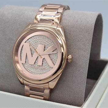 Montre Femme Michael Kors Janelle MK7312 - Ton or rose, cadran logo cristal