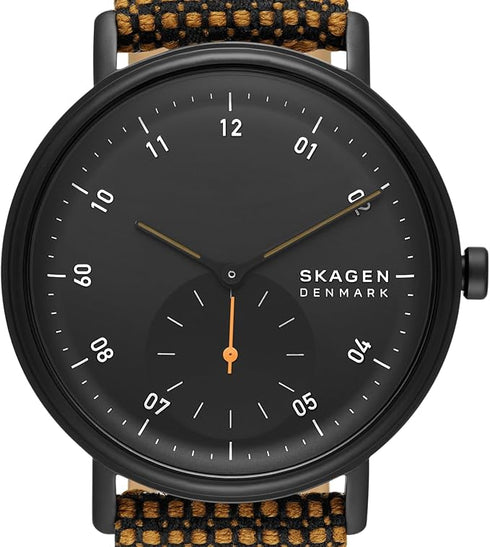 SKAGEN DENMARKSkagen Denmark Kuppel SKW6895 Men's Watch – Black Dial, Brown Fabric StrapWATCHESEcecile