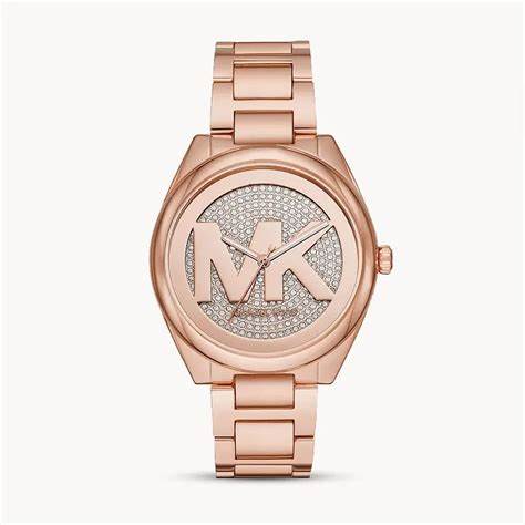 Montre Femme Michael Kors Janelle MK7312 - Ton or rose, cadran logo cristal