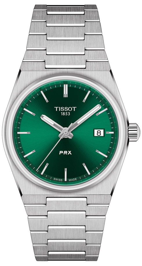 Tissot PRX T137.210.11.081.00 Unisex Quartz Watch - 35mm Stainless Steel, Green Dial