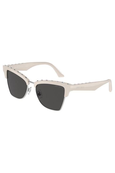 Jimmy Choo JC 5014 Occhiali da sole da donna - 54 mm, montatura bianca con lenti grigie