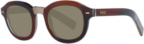 Occhiali da sole Ermenegildo Zegna Couture ZC0011 47E47 - Montatura in acetato marrone, lenti marroni