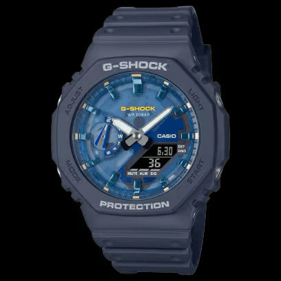 CASIO G - SHOCKCasio G - Shock GA - 2100AS - 2AER Men's Watch – 45.4mm Octagonal Carbon Core Guard, Analog - Digital, 200M Water Resistance, Blue Resin StrapWATCHESEcecile