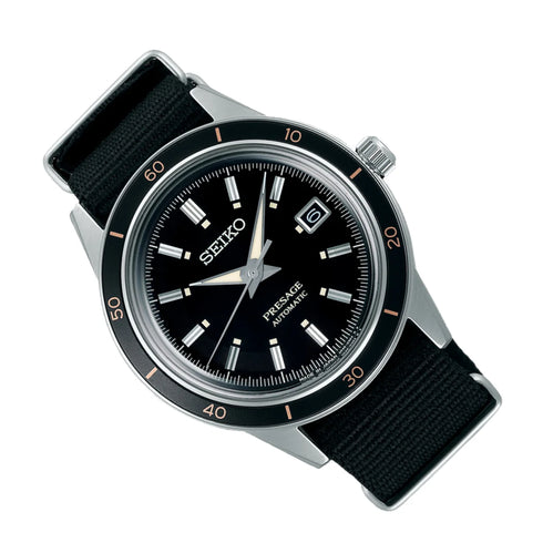 Seiko Presage SRPG09J1 – 41mm Black Dial, 4R35 Automatic, Nylon Strap