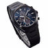 Casio Edifice EFS-S630DC-2AVUEF Herren Solar Chronograph Uhr - Blaues Zifferblatt, Schwarz ionenplattiertes Edelstahlarmband