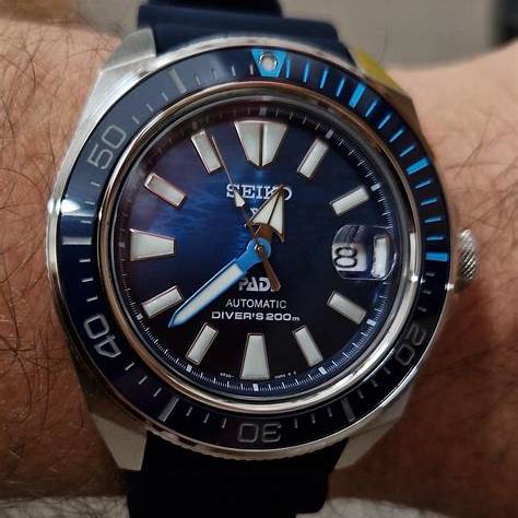 Seiko Prospex SRPJ93K1 PADI Special Edition Automatische Herrenuhr - Blaues Zifferblatt, Blaues Silikonarmband