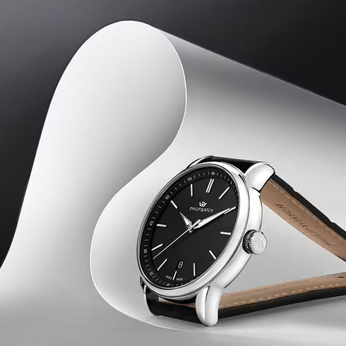 Philip Watch R8251150010 Orologio da uomo Anniversary - 40 mm, quadrante nero, cinturino in pelle
