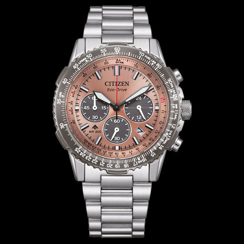 Citizen Promaster CA4664-60X Men's Salmon Dial Chronograph Watch – 40mm, Eco-Drive, 200M WR