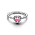 Pandora Elevated Pink Heart Ring 198421C03-54 - Sterling Silver with Pink Heart-Shaped Stone
