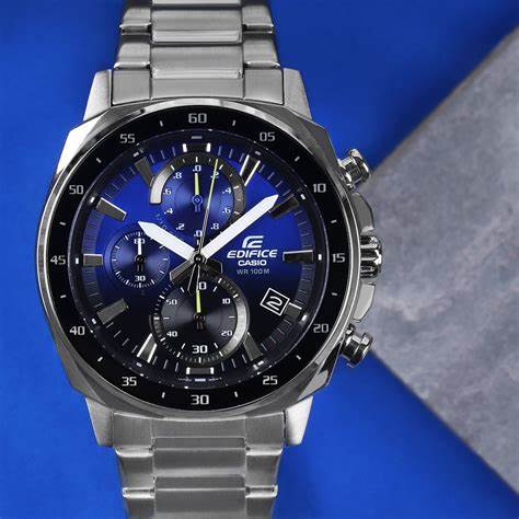 Casio Edifice EFV-600D-2AVUEF Men's Chronograph Watch – Blue Gradient Dial, Stainless Steel Bracelet