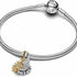 Pandora 763585C01 Charm penzolante Splittable Sun & Moon - Placcatura in argento sterling e oro 14k bicolore con zirconia cubica