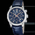 aguar J968/2 Men's Chronograph Watch - Blue Dial, Blue Leather Strap