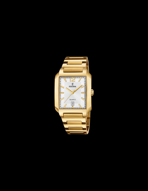 FESTINAFestina F20678/2 On the Square Men's Watch – Gold Stainless Steel, Silver Dial, QuartzWATCHESEcecile