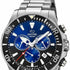 aguar Men's Swiss Quartz Chronograph Watch - Model J861/8, Stainless Steel Case, Blue Dial, Sapphire Crystal