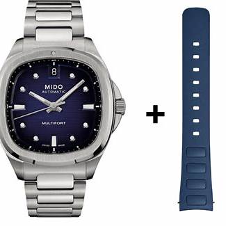 Mido Multifort TV 35 M049.307.11.041.00 Orologio da donna - 35 mm, quadrante blu, cassa e bracciale in acciaio inossidabile