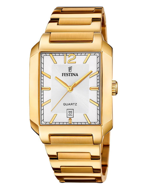 FESTINAFestina F20678/2 On the Square Men's Watch – Gold Stainless Steel, Silver Dial, QuartzWATCHESEcecile