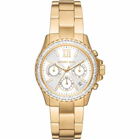 Michael Kors MK7212 Women's Everest Gold-Tone Chronograph Watch with Crystal Accents