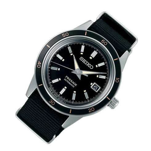 Seiko Presage SRPG09J1 – 41mm Black Dial, 4R35 Automatic, Nylon Strap