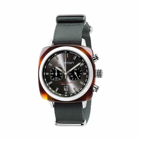 Briston Clubmaster Sport Chronograph 42mm Schwarz Zifferblatt Uhr 17142-SA-TS-11-NG