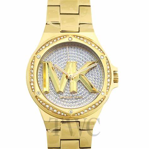 Orologio Michael Kors Lennox MK7229 Donna - Tono oro, quadrante con logo pavé