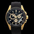 Jaguar Men's Swiss Quartz Chronograph Watch - Model J691/2, Gold PVD Stainless Steel Case, Black Dial, Black Rubber Strap