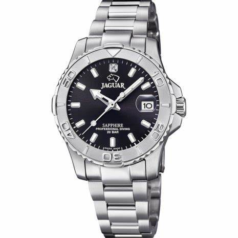 Jaguar Executive J870/4 Women's Diver Watch – Stainless Steel, Black Dial