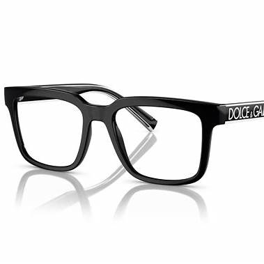 Dolce & Gabbana DG5101 501 A 52 Occhiali da vista quadrati unisex - Montatura nera